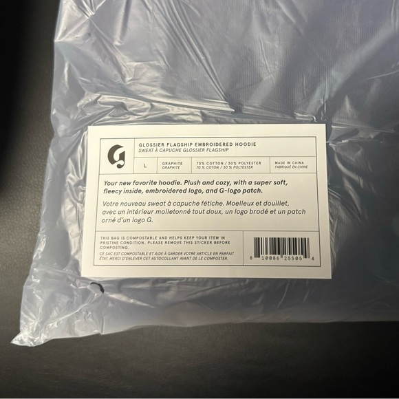Glossier soho hoodie graphite large NWT - Picture 8 of 10